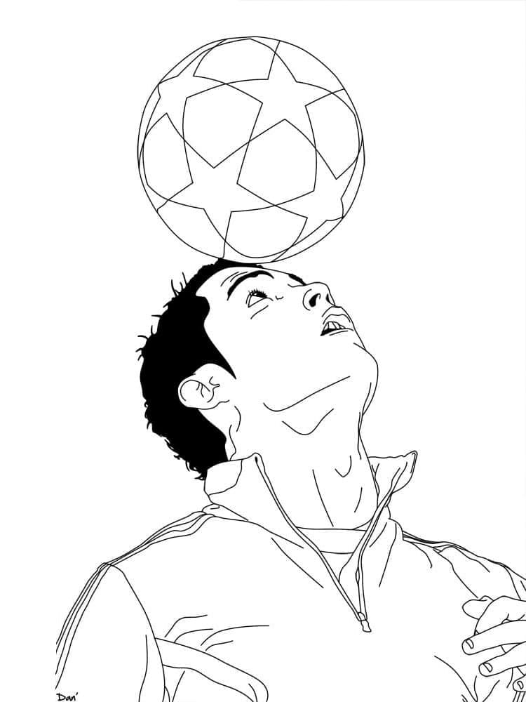 Desenho de Cristiano Ronaldo Imprimível para colorir