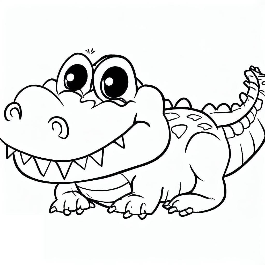 Desenho deCrocodilo Bonito para colorir