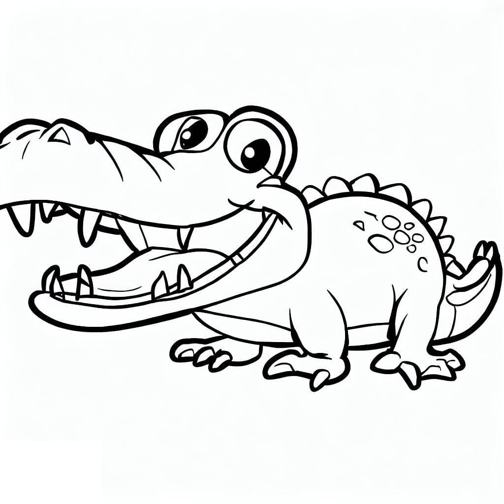 Desenho deCrocodilo Engraçado para colorir