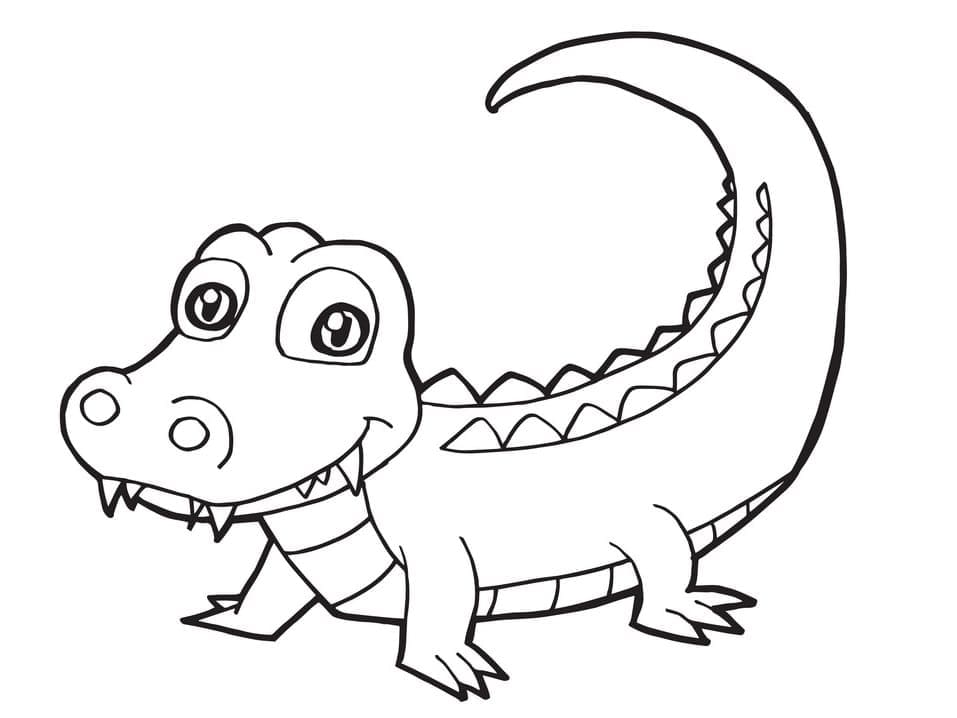 Desenho deCrocodilo Fofo para colorir