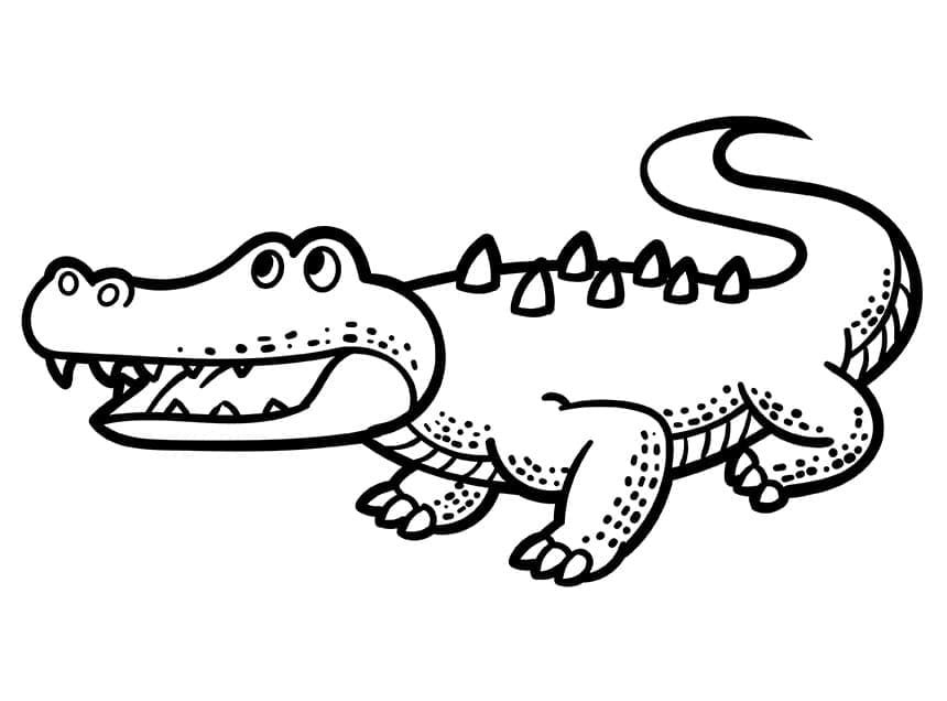 Desenho deCrocodilo Muito Feliz para colorir