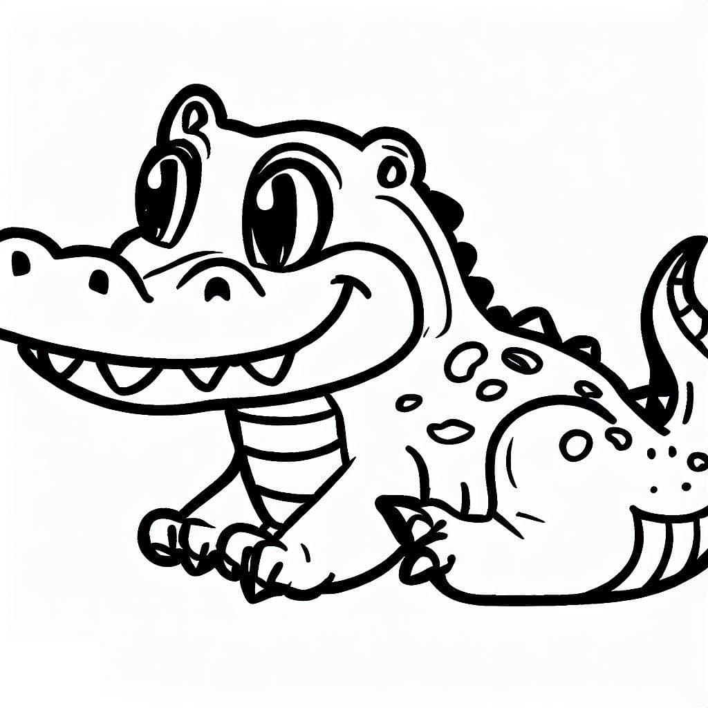 Desenho deCrocodilo Muito Fofo para colorir