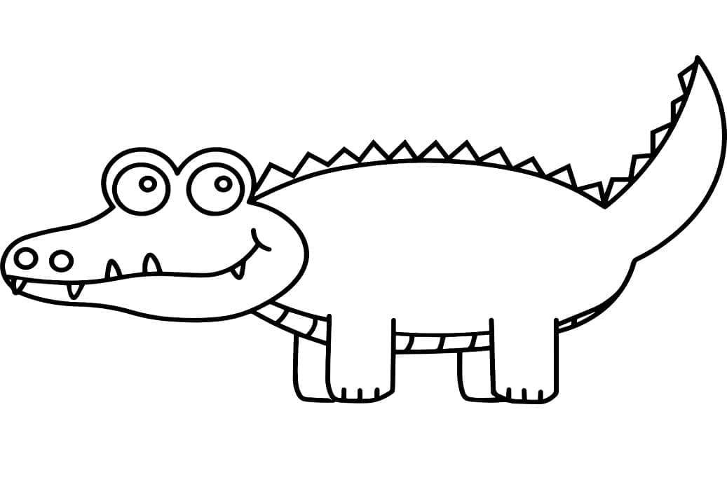 Desenho deCrocodilo Simples para colorir