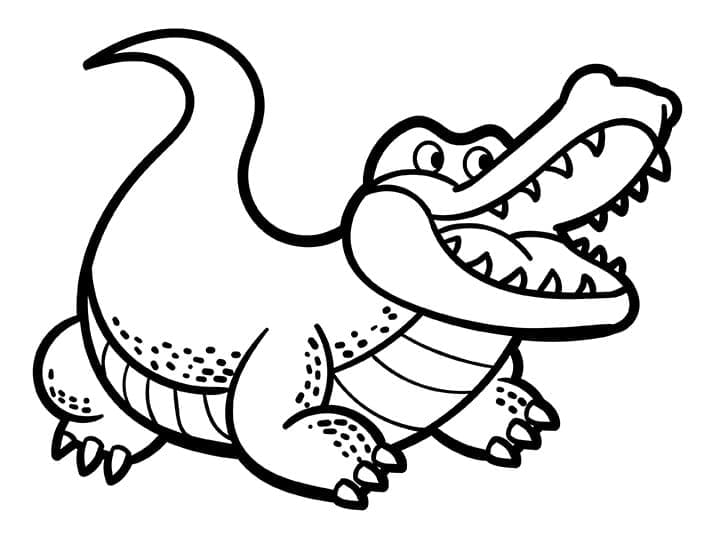 Desenho deCrocodilo Sorridente para colorir