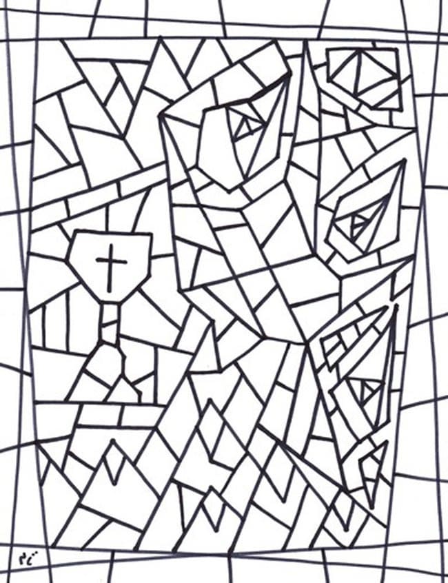 Desenho deCubismo 4 para colorir