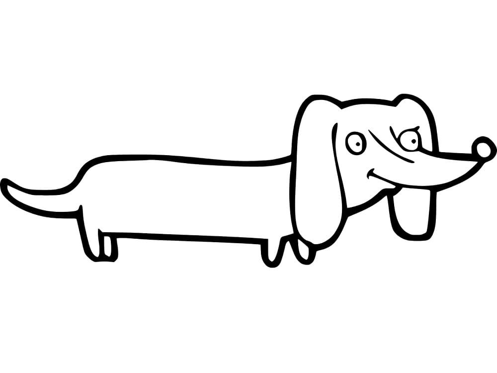 Desenho de Dachshund Feliz para colorir