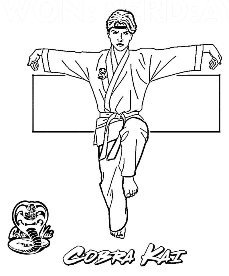 Desenho deDaniel Larusso de Cobra Kai para colorir