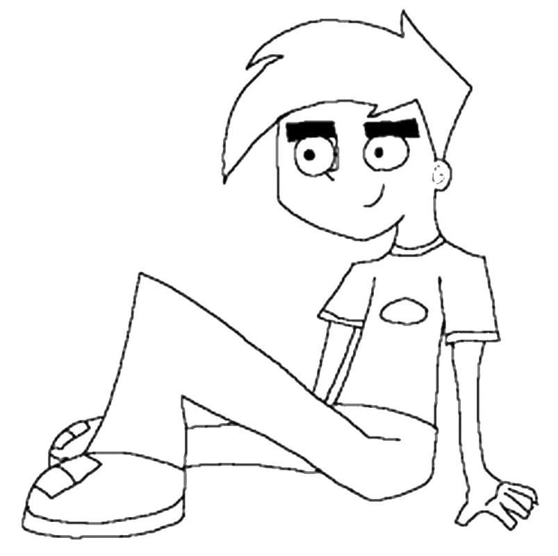 Desenho deDanny Phantom Sorridente para colorir