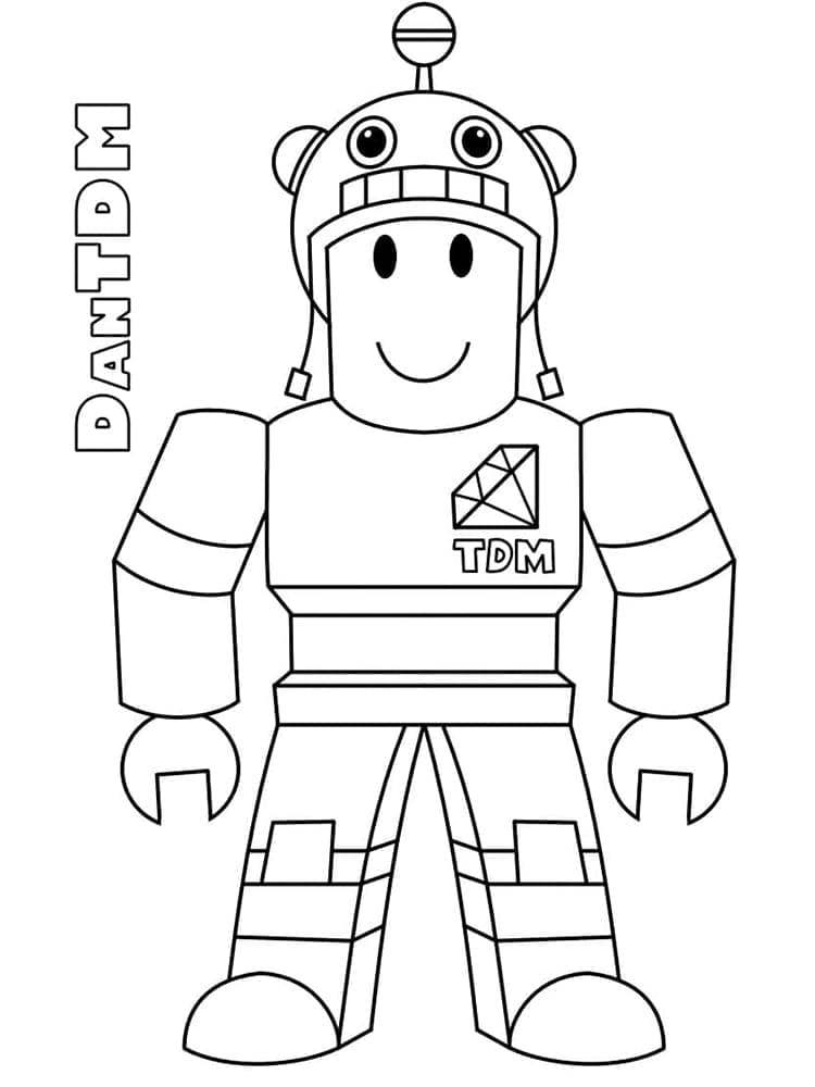 Desenho deDanTDM de Roblox para colorir