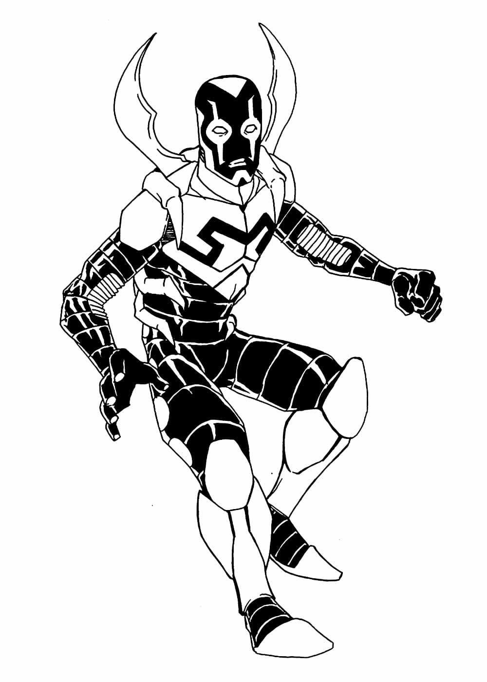 Desenhos de Besouro Azul (Blue Beetle) para colorir