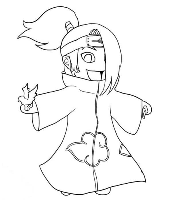 Desenho deDeidara Chibi para colorir