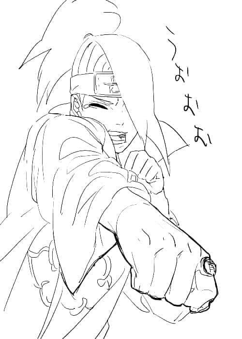 Desenho deDeidara Chorando para colorir