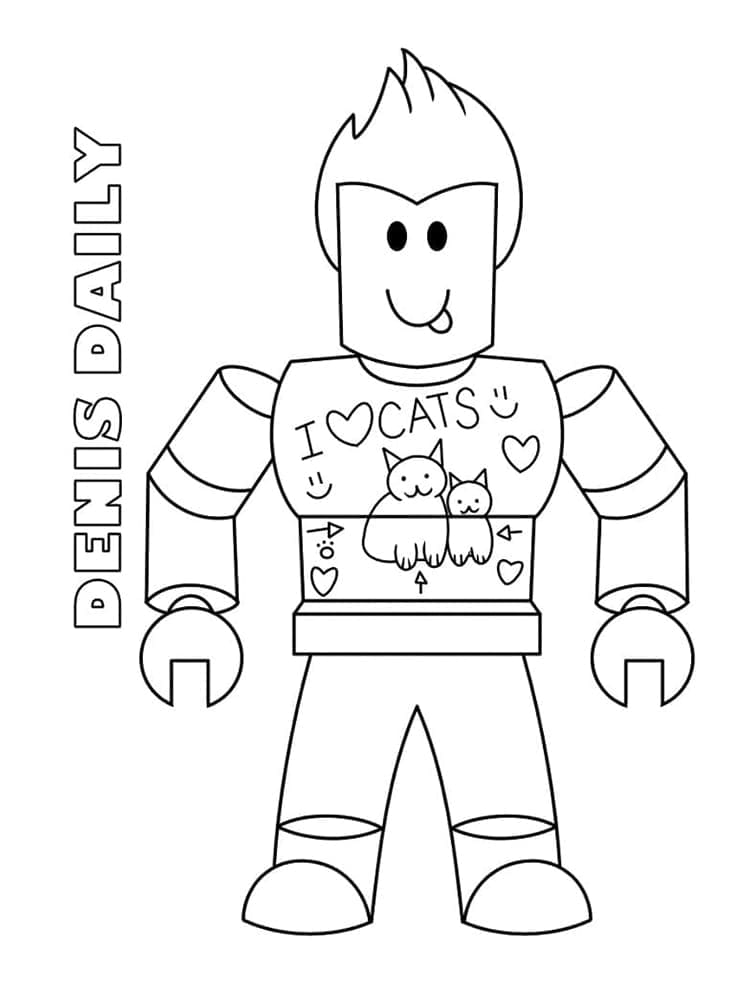 Desenho deDenis Daily de Roblox para colorir