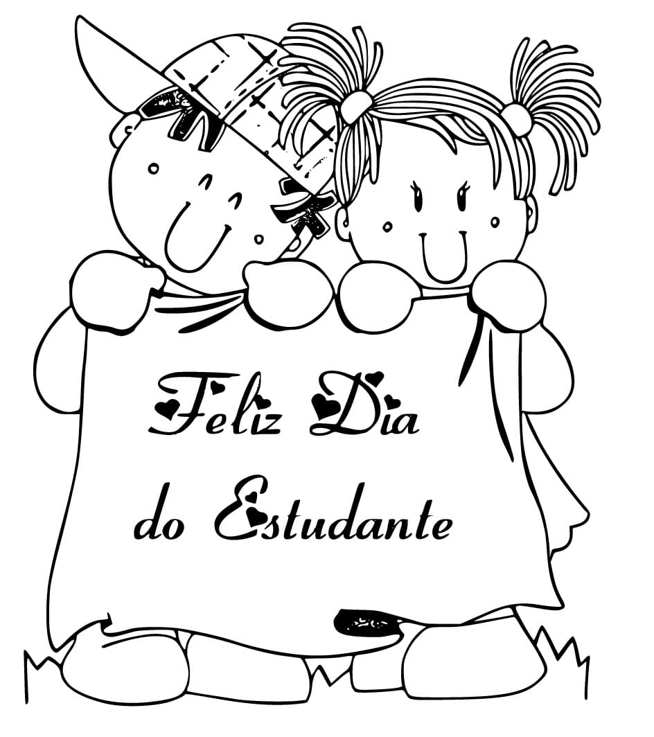 Desenho deDia do Estudante 1 para colorir