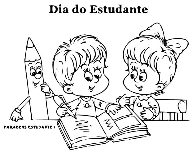 Desenho deDia do Estudante 2 para colorir