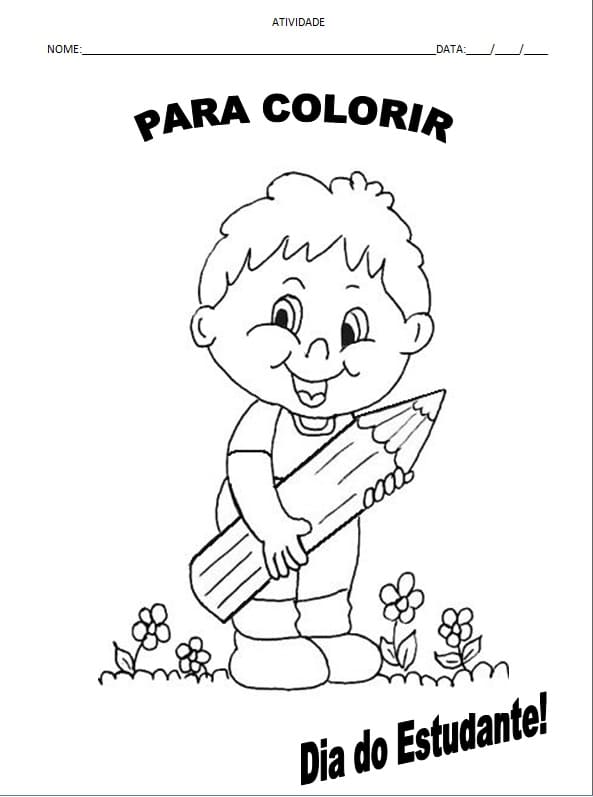 Desenhos de Dia do Estudante para colorir