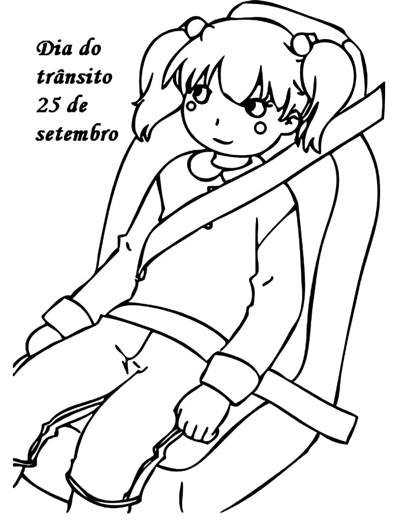 Desenho deDia do Trânsito Para Crianças para colorir