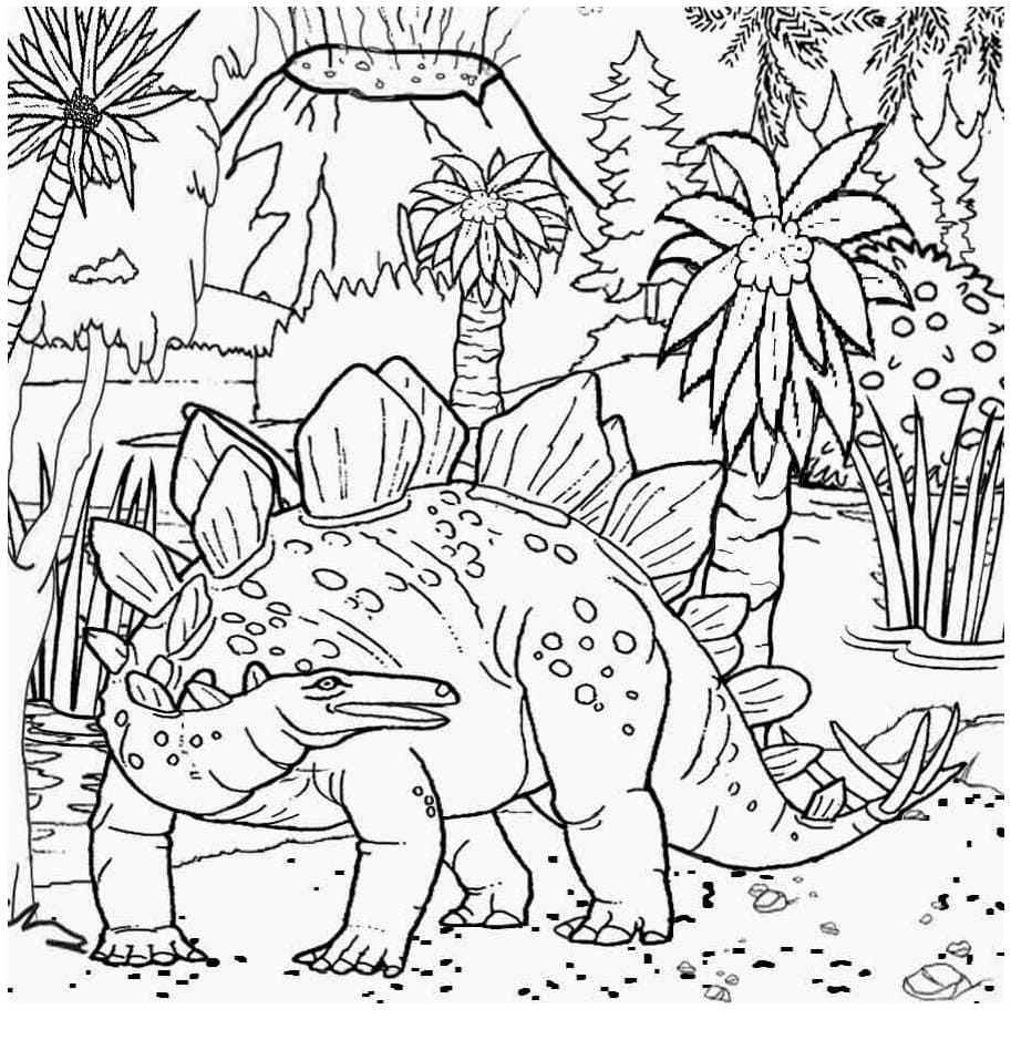 Desenho deDinossauro Estegossauro Para Crianças para colorir