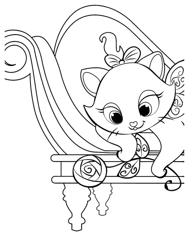 Desenho deDisney Gatinha Marie para colorir