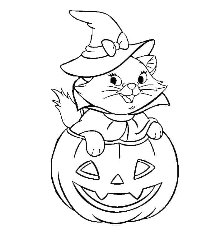 Desenho deDisney Halloween Marie para colorir