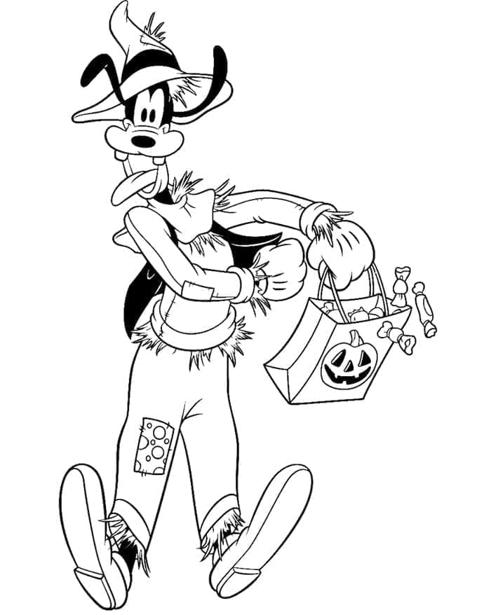 Desenho deDisney Halloween Pateta para colorir