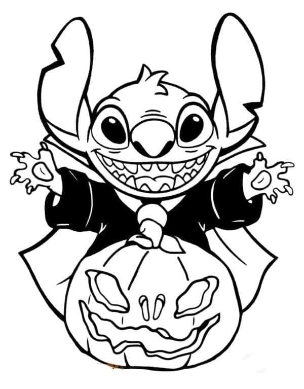 Desenho deDisney Halloween Stitch para colorir