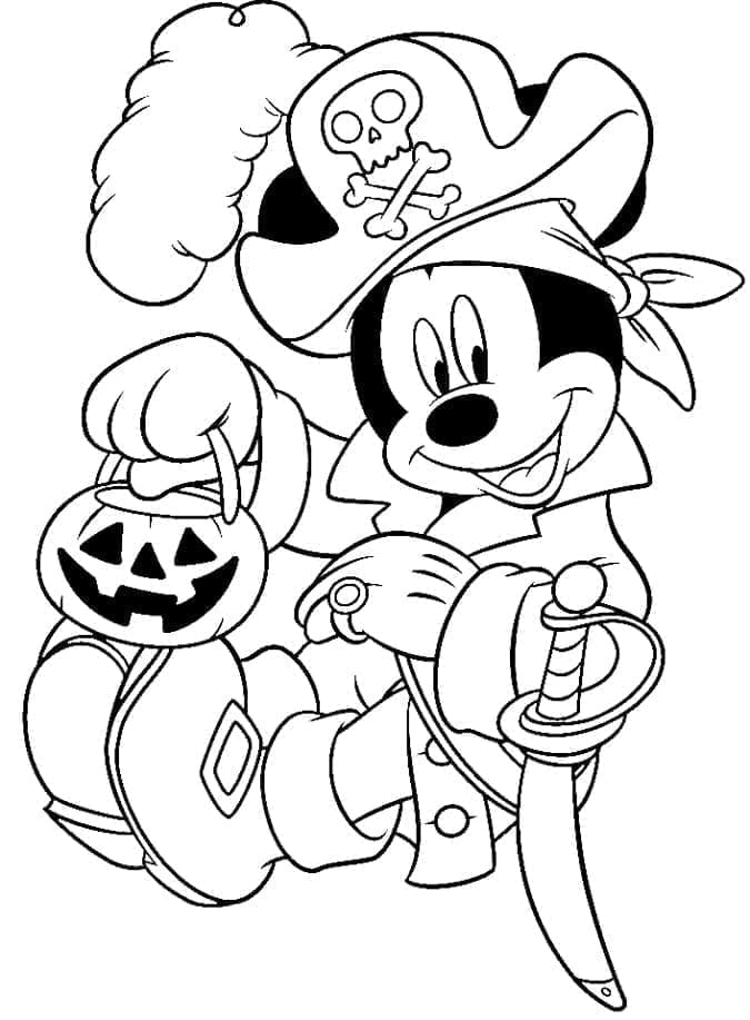 Desenho deDisney Mickey Halloween para colorir