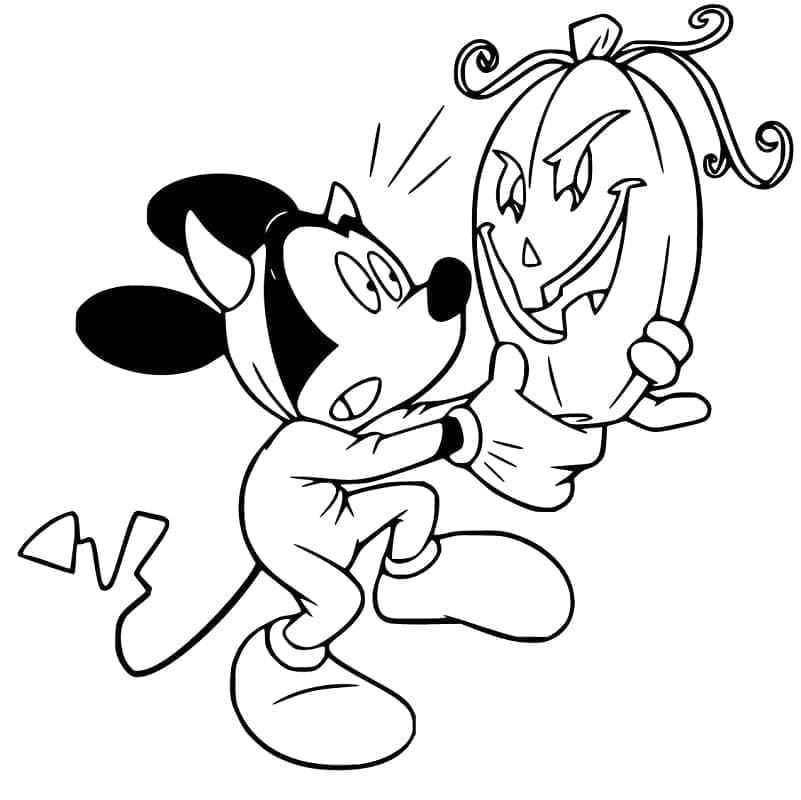 Desenho deDisney Mickey no Halloween para colorir