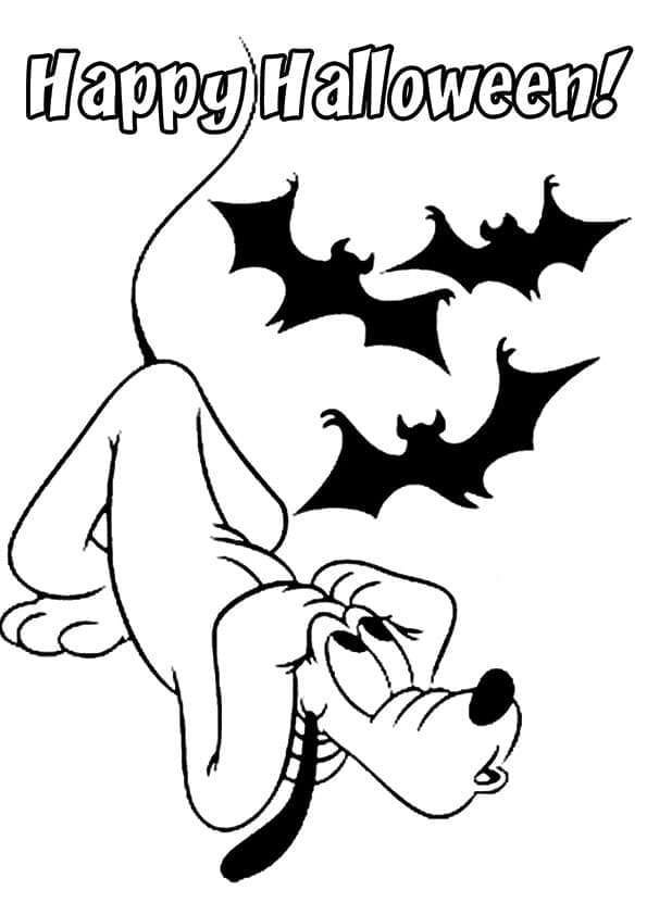 Desenho deDisney Pluto no Halloween para colorir