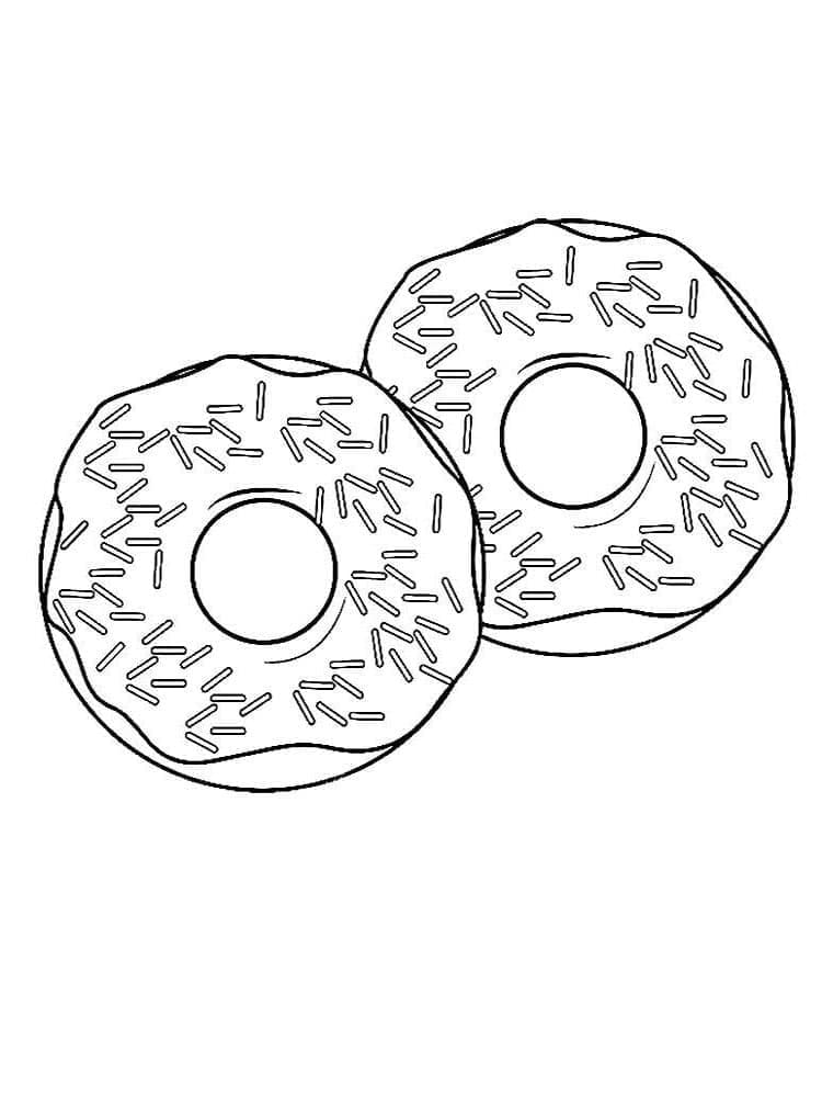 Desenho deDois Donuts para colorir