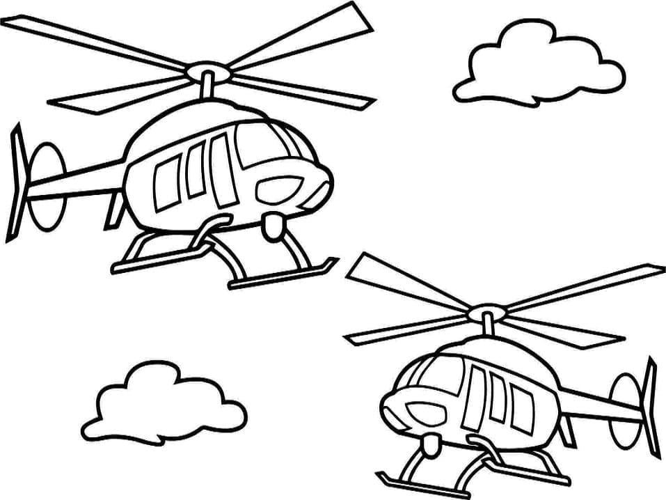 Desenho deDois Helicópteros para colorir