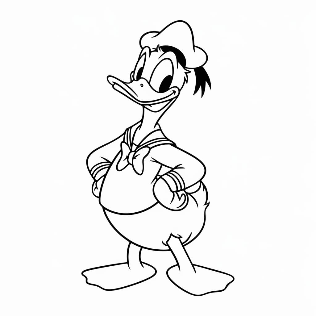 Desenho de Donald Em Pe para colorir