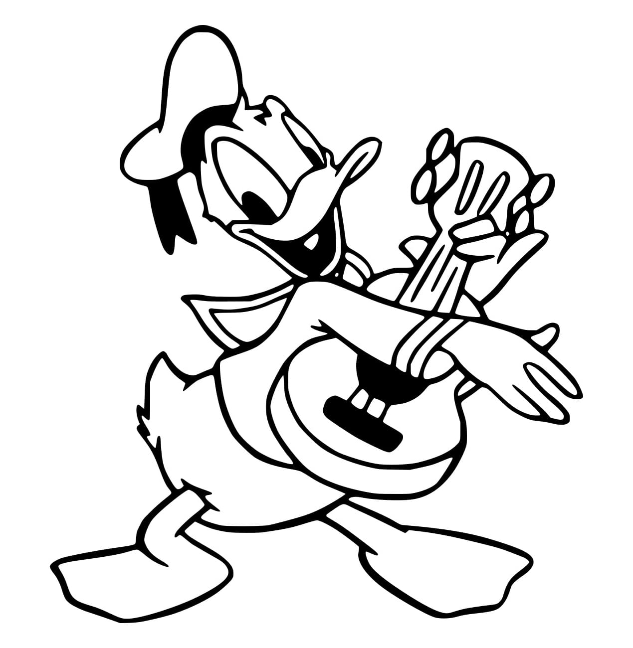 Desenho deDonald Tocando Violão para colorir