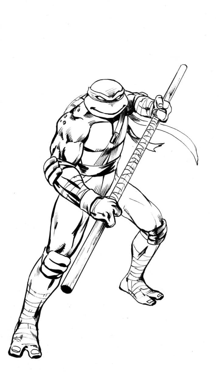 Desenho deDonatello Tartarugas Ninja 2 para colorir