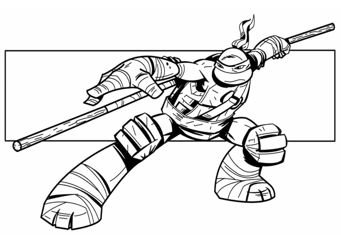 Desenho deDonatello Tartarugas Ninja 4 para colorir