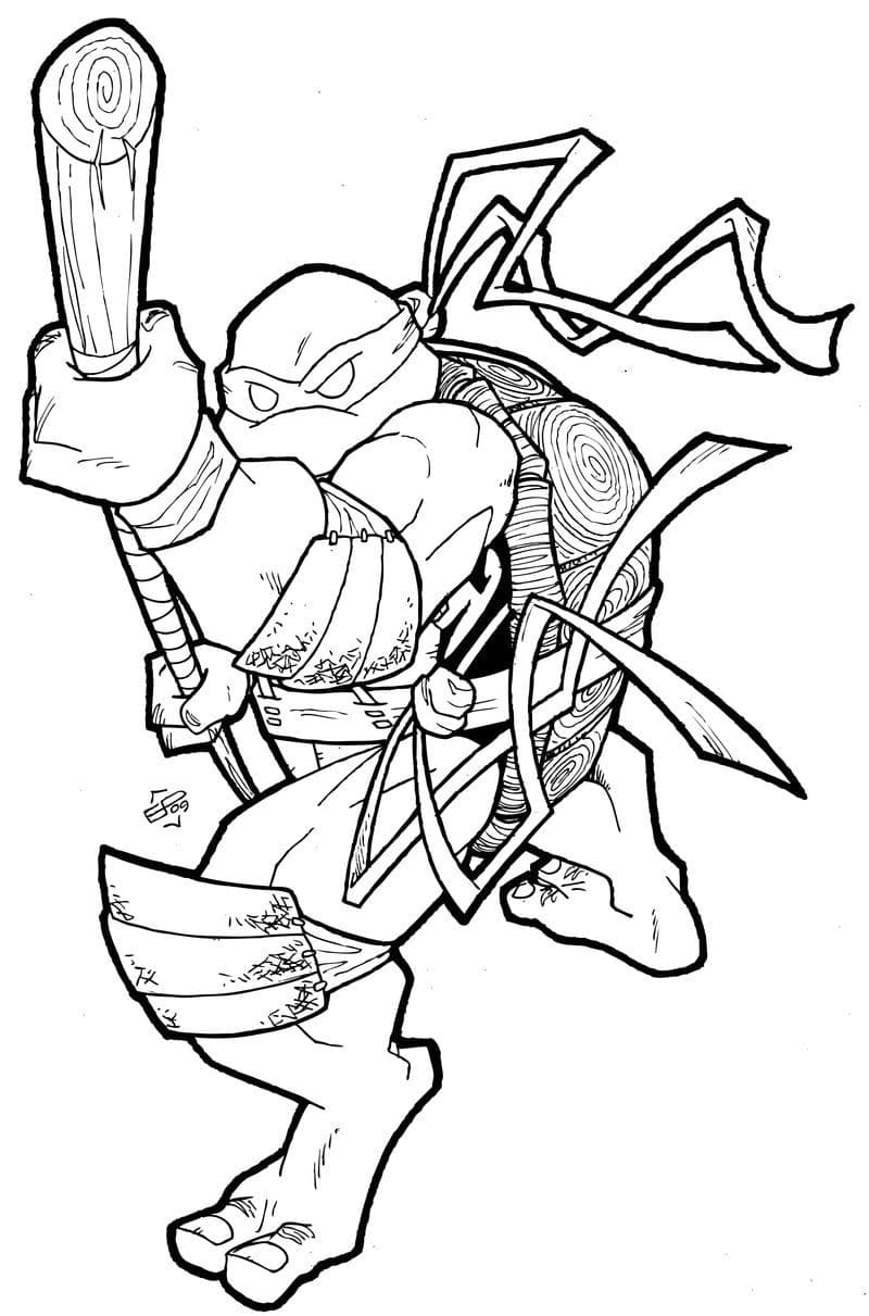 Desenho deDonatello Tartarugas Ninja 7 para colorir