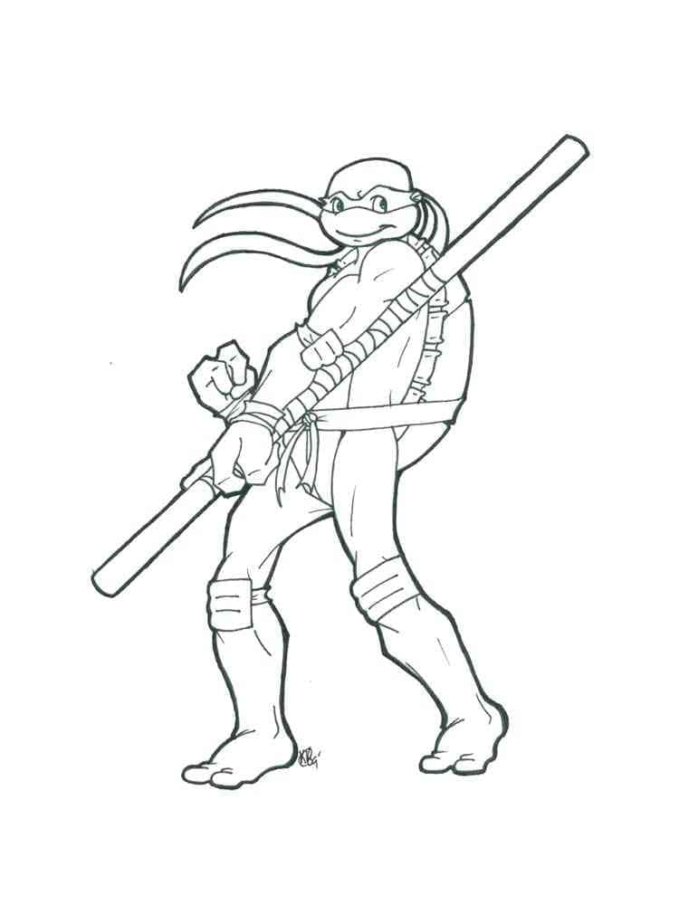 Desenho deDonatello Tartarugas Ninja Correndo para colorir