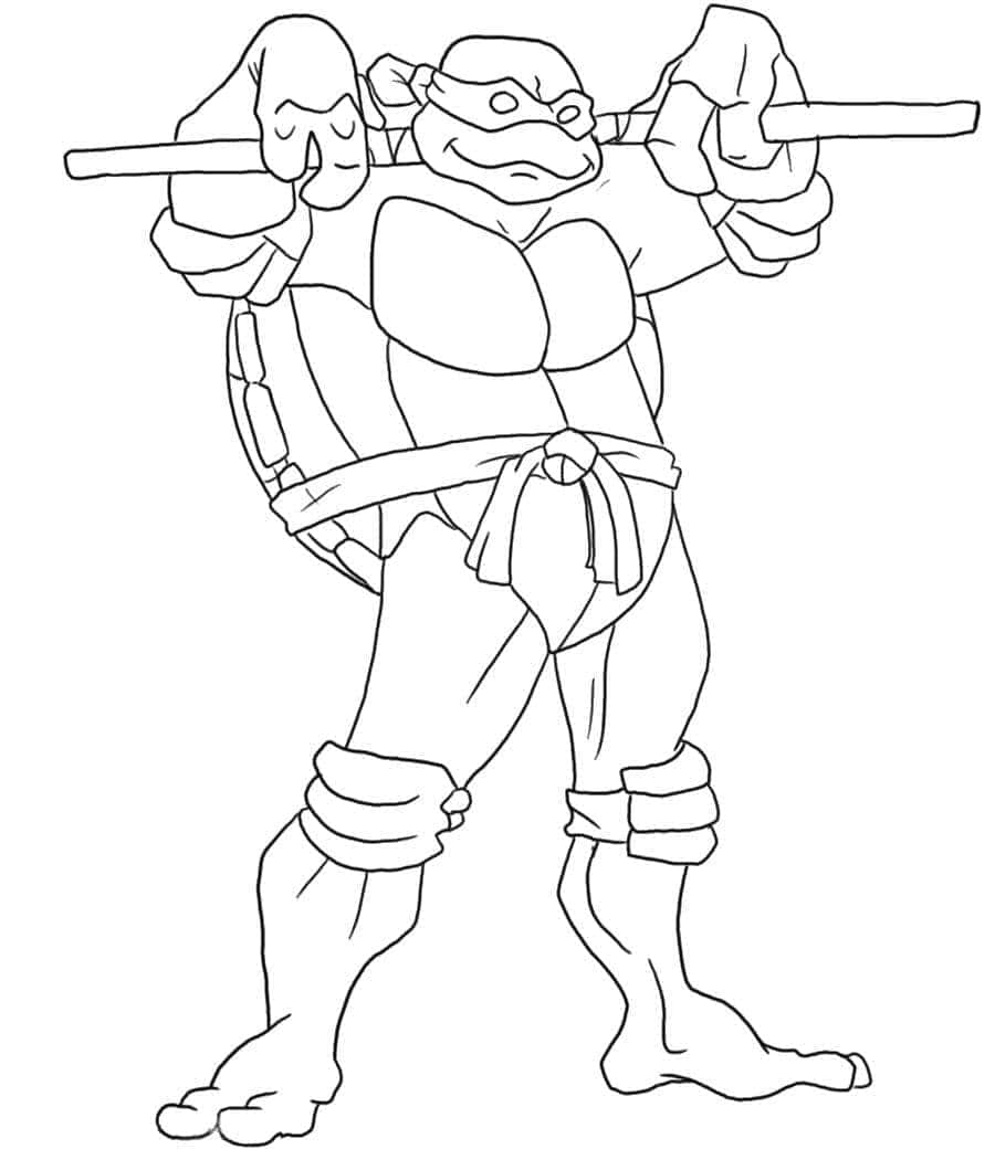 Desenho deDonatello Tartarugas Ninja Feliz para colorir