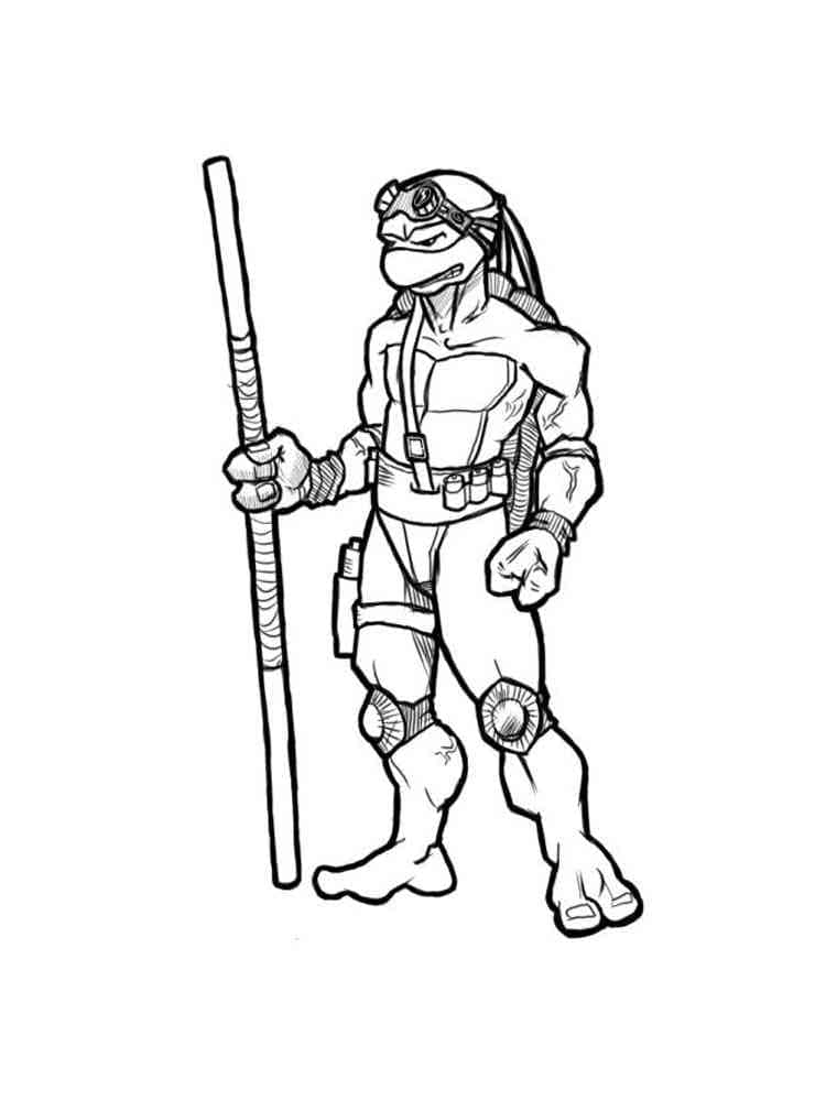 Desenho deDonatello Tartarugas Ninja Irritado para colorir