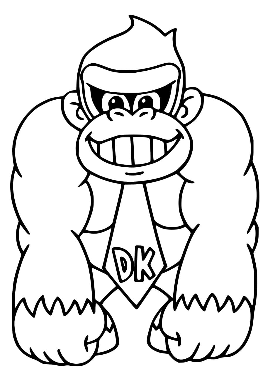 Desenho deDonkey Kong Fácil para colorir