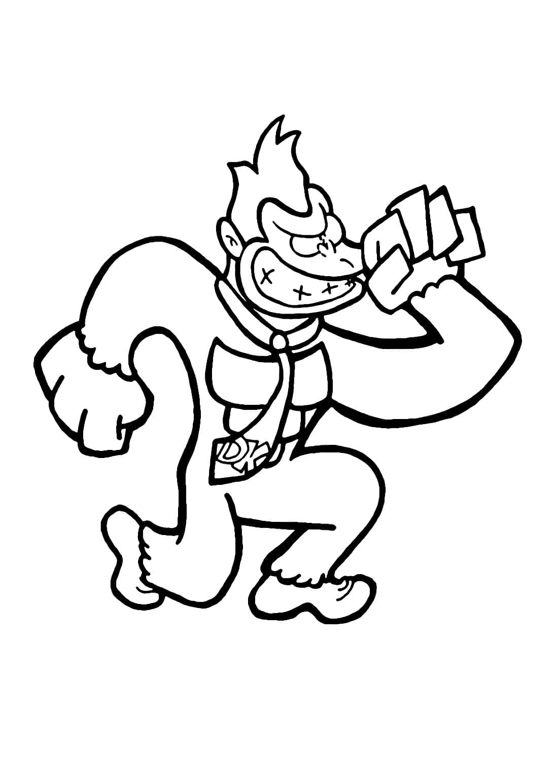 Desenho deDonkey Kong Muito Engraçado para colorir