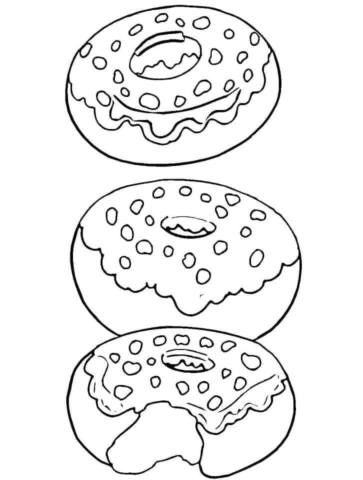 Desenho deDonuts Grátis Para Crianças para colorir