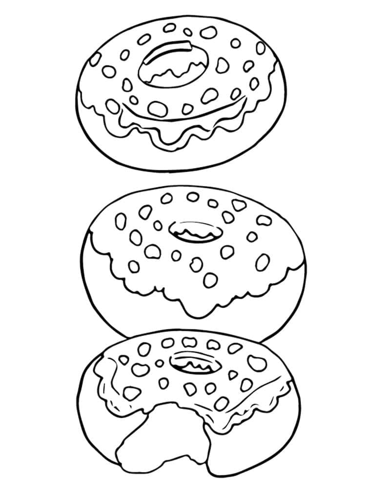 Desenhos de Donuts (Rosquinhas) para colorir