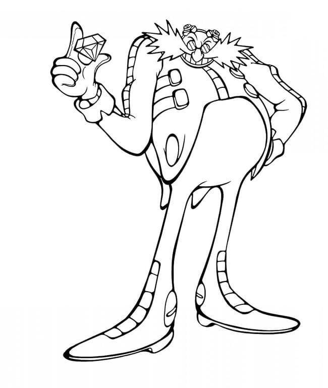 Desenho deDoutor Eggman com um Diamante para colorir