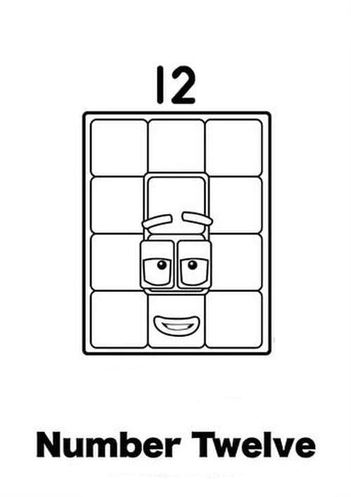 Desenho deDoze de Numberblocks para colorir