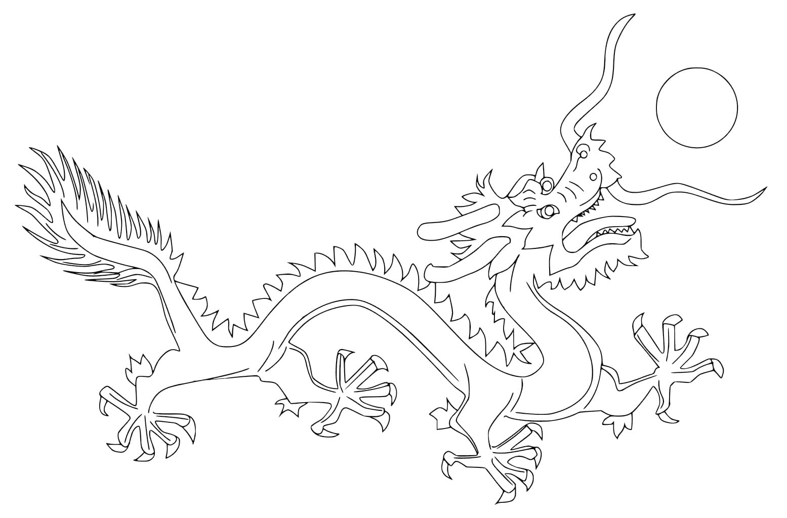 Desenho deDragão Chinês Simples para colorir para colorir