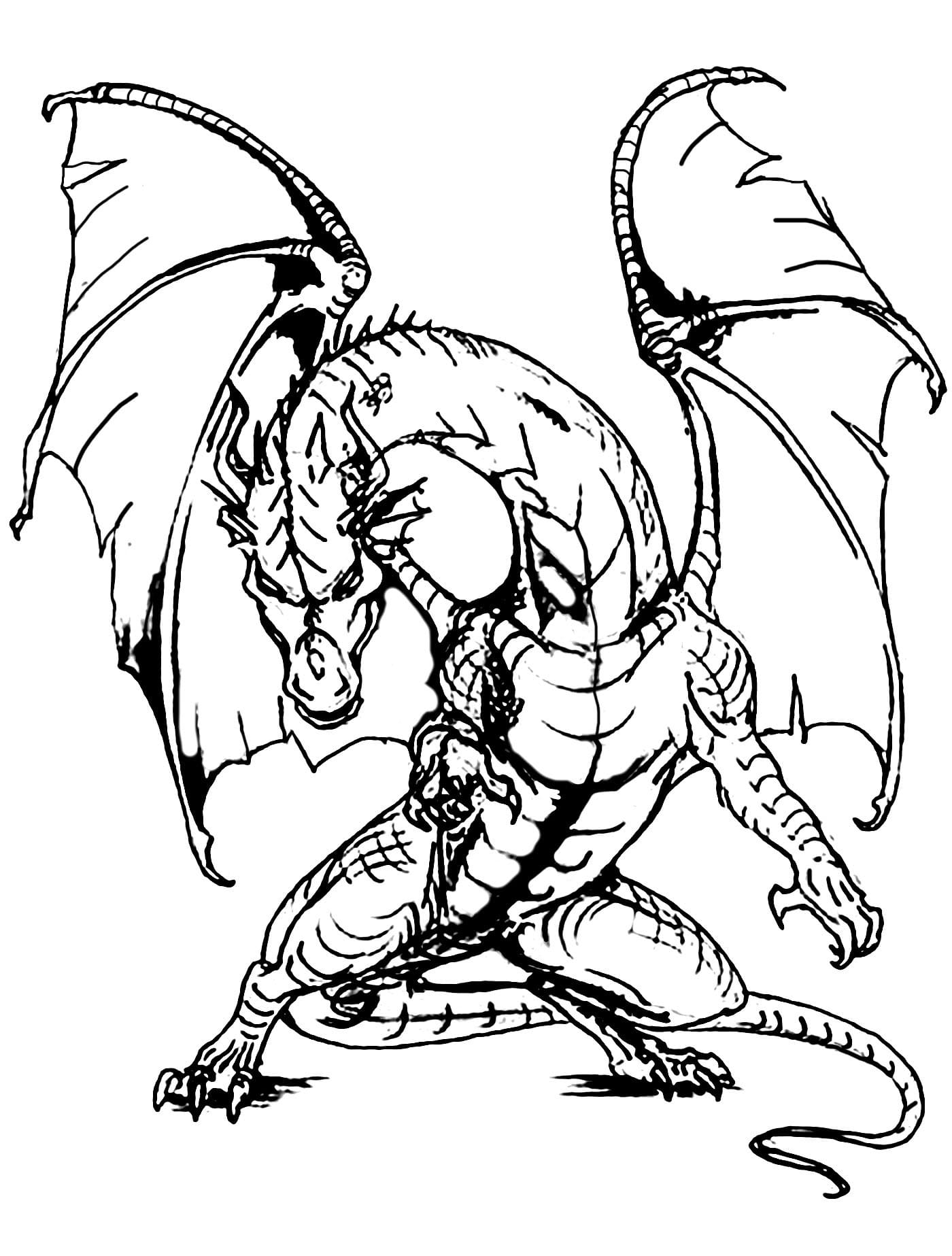 Desenho deDragão Irritado para colorir