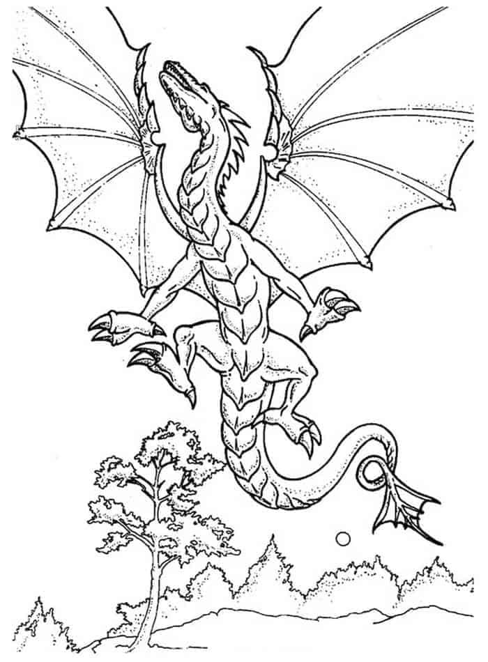 Desenho deDragão Voador para colorir