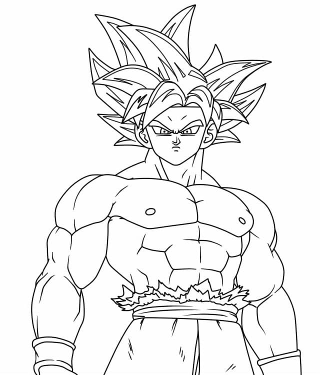 Desenho deDragon Ball Goku Instinto Superior para colorir