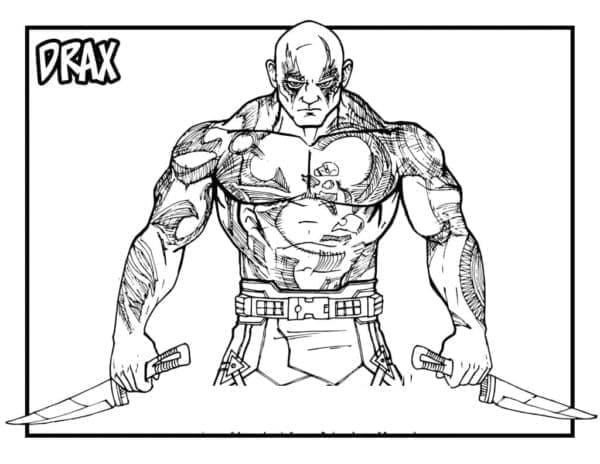 Desenho deDrax Em Guardiões Da Galáxia para colorir